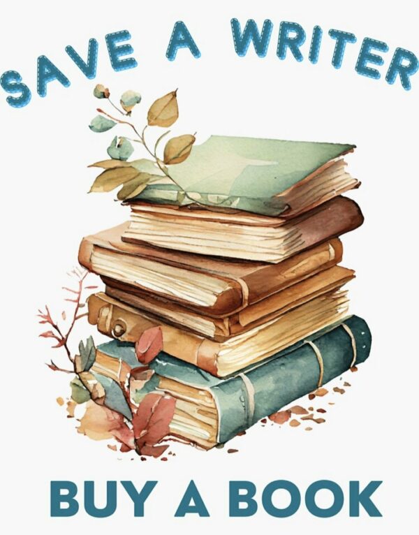 Stickers "Save a Writer, Buy a Book"